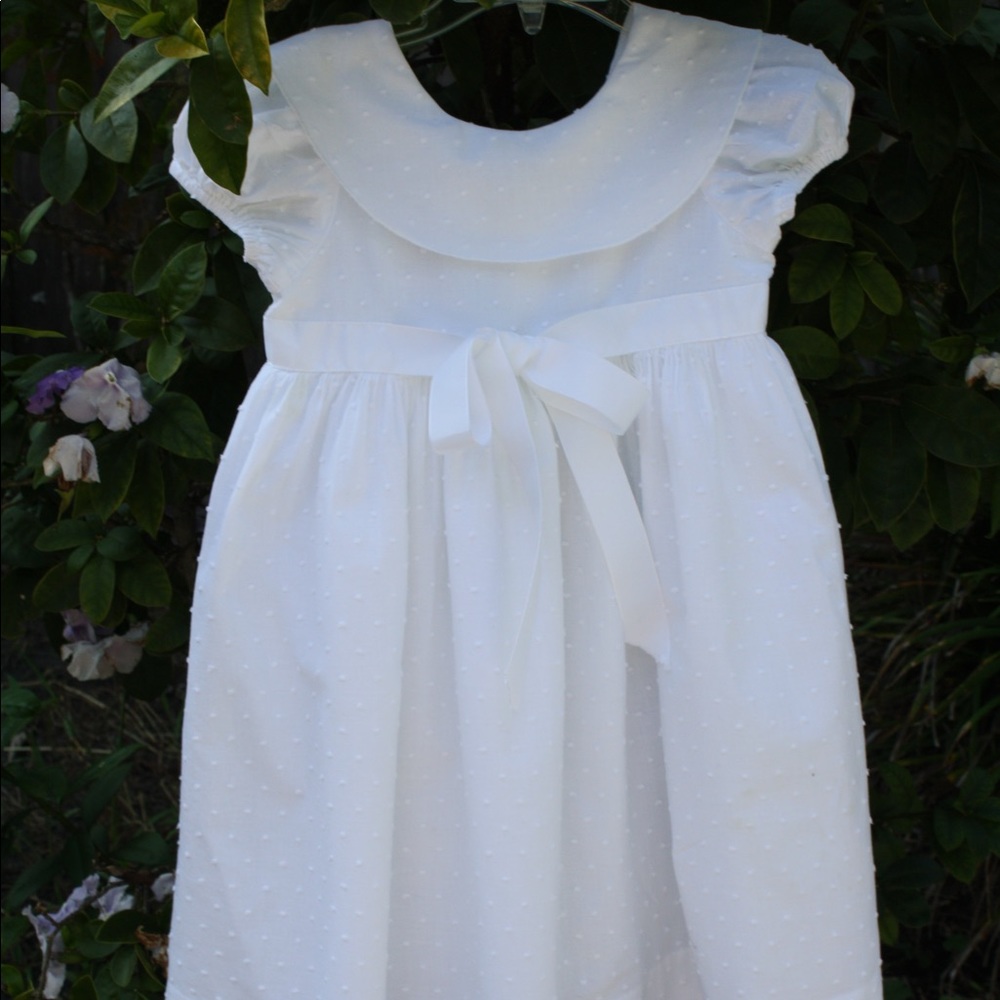 SWEETNESS OVERLOAD WHITE SWISS DOT FABRIC DRESS